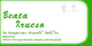 beata krucso business card